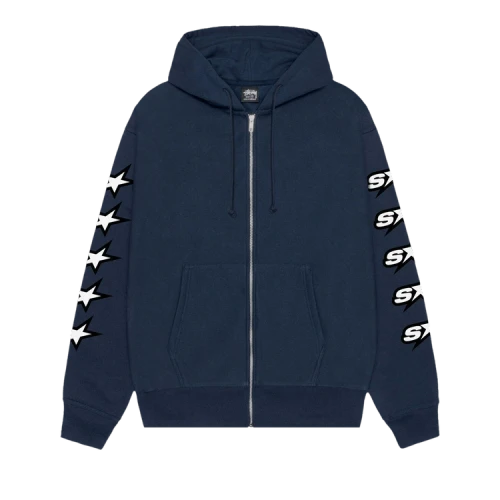 Stussy Speedway Zip Hoodie Navy
