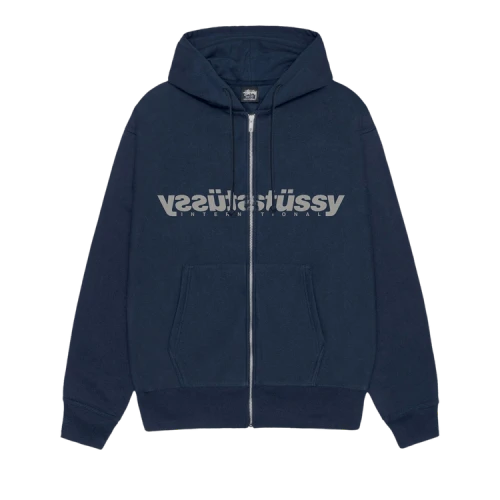 Stussy Mirror Zip Hoodie Navy
