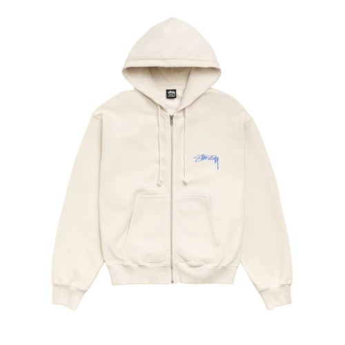 Stussy Stack Zip Hoodie Pigment Dyed 'Bone'