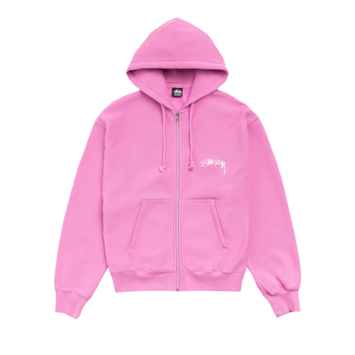 Stussy Skate Stack Zip Pigment Dyed Hoodie Pink