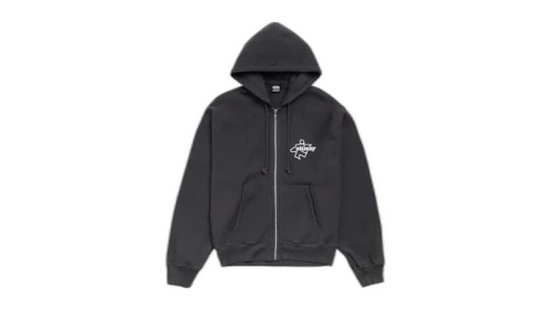 Stussy Surf Size Zip Hoodie Faded Black