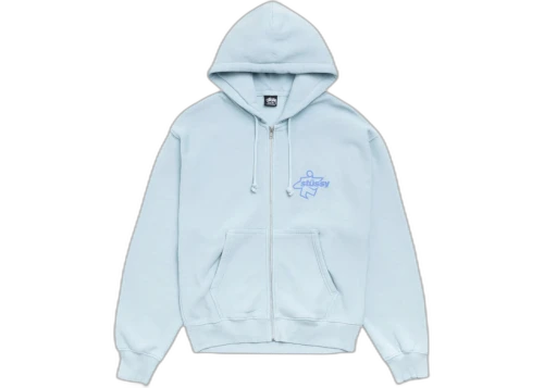 Stussy Surf Size Zip Hoodie Sky Blue