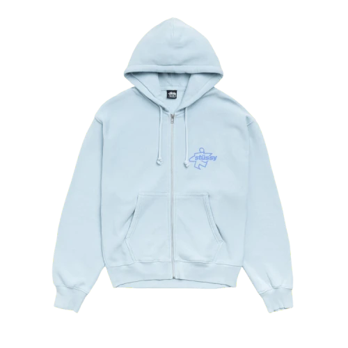 Stussy Surf Size Zip Hoodie 'Sky Blue'