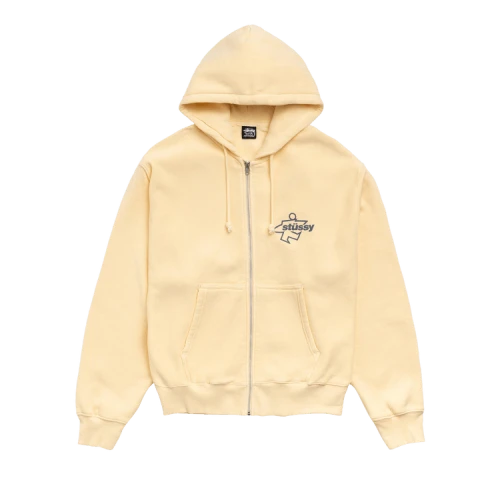 Stussy Surf Size Zip Hoodie 'Yellow'