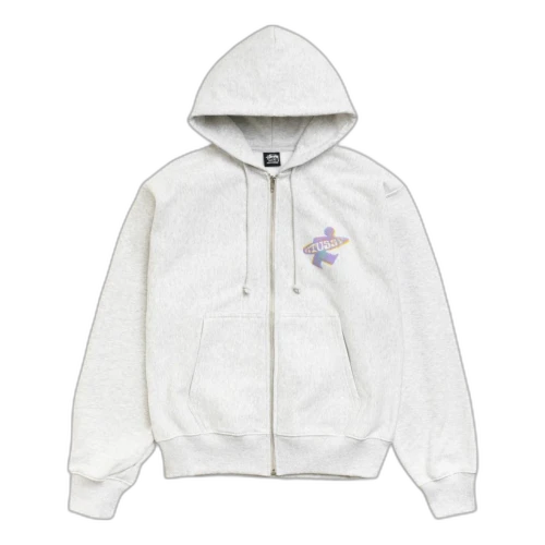 Stussy Dot Surf Puff Print Zip Hoodie 'Ash Heather'