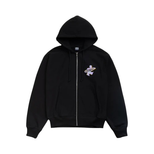 Stussy Dot Surf Puff Print Zip Hoodie 'Black'