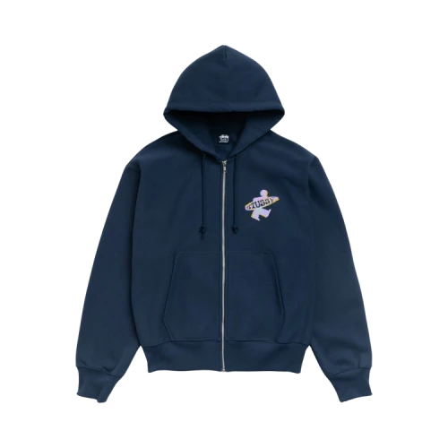 Stussy Dot Surf Puff Print Zip Hoodie 'Navy'