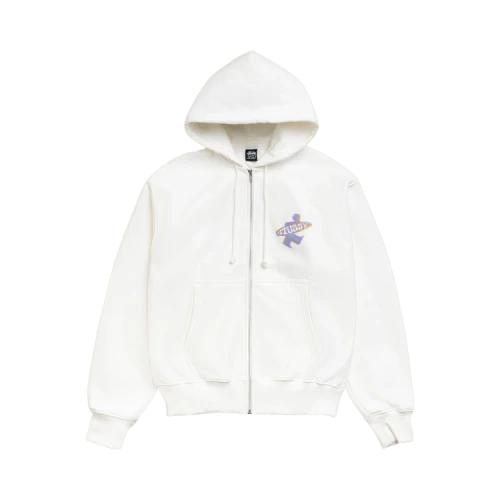 Stussy Dot Surf Puff Print Zip Hoodie 'Off White'