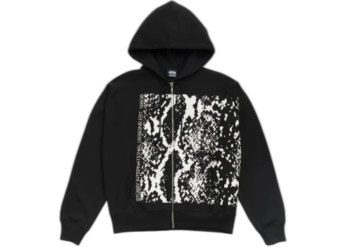 Stussy Snakeskin Zip Hoodie Black