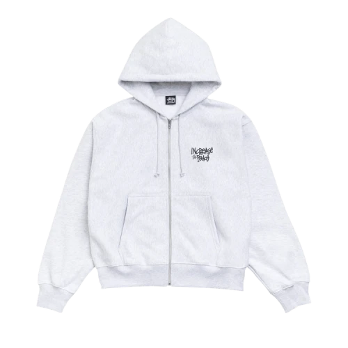 Stussy Peace Increased Zip Hoodie 'Ash Heather'