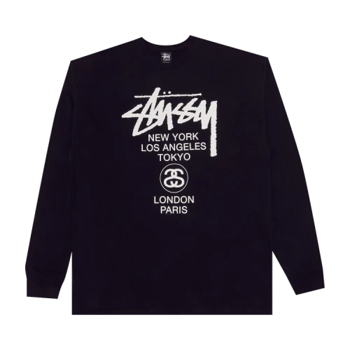 Stussy Long-Sleeve World Tour Tee 'Black'