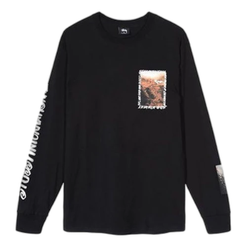 Stussy Great Outdoors Ls Tee Classic Poster Long Sleeves Unisex Black