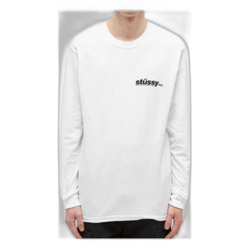 Stussy Basic Back Printing Long Sleeves White