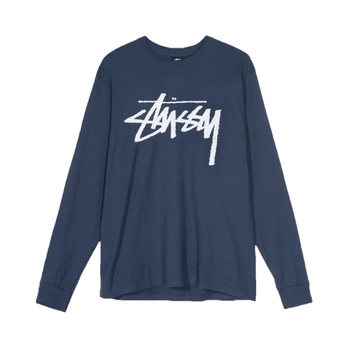 Stussy Stock Long-Sleeve Tee 'Navy'