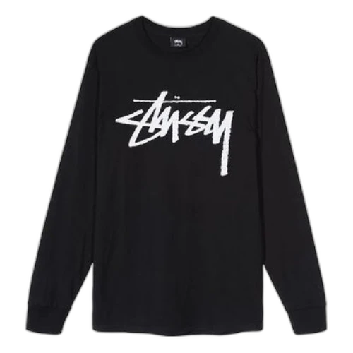 Stussy Long Sleeve Stock Large Logo Printing Long Sleeves Black