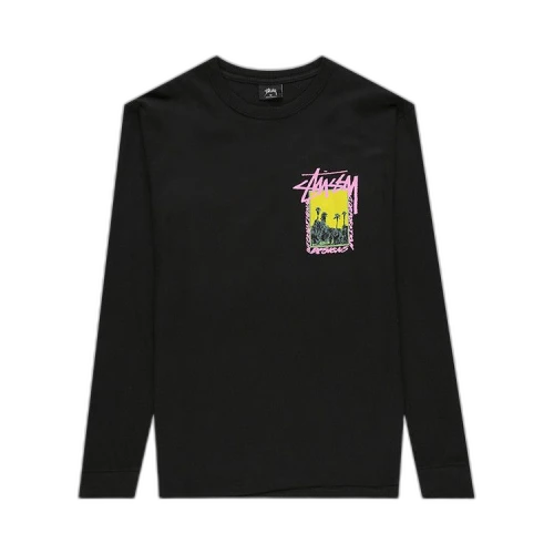Stussy Palm Desert Pigment Dyed Long-Sleeve Tee 'Black'