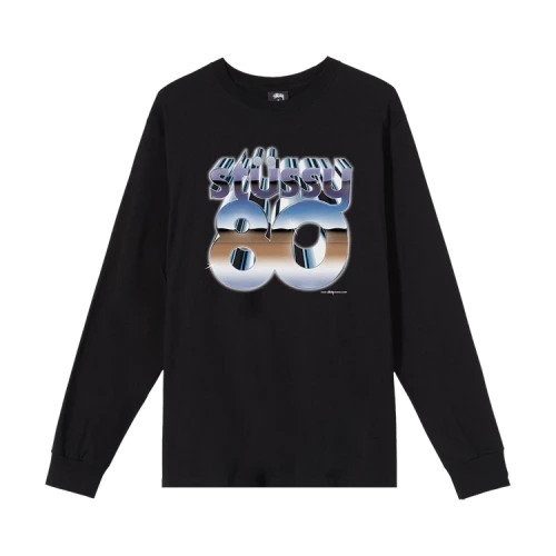 Stussy 80 Chrome Long-Sleeve Tee 'Black'