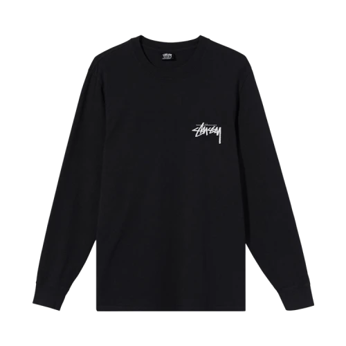Stussy Spring Weeds Pigment Dyed Long-Sleeve Tee 'Black'