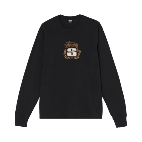 Stussy S Wreath Pigment Dyed Long-Sleeve 'Black'