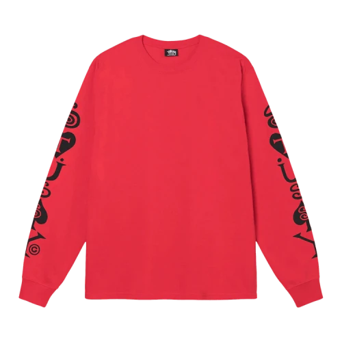Stussy Hearts And Spades Long-Sleeve Tee 'Red'