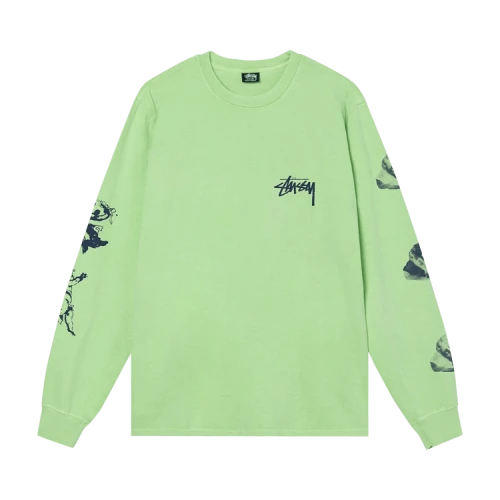 Stussy Angels Pigment Dyed Long-Sleeve Tee 'Green'