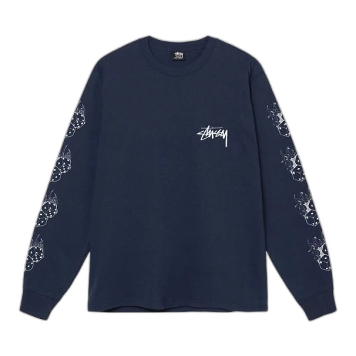Stussy Fire Dice Long-Sleeve Tee 'Navy'