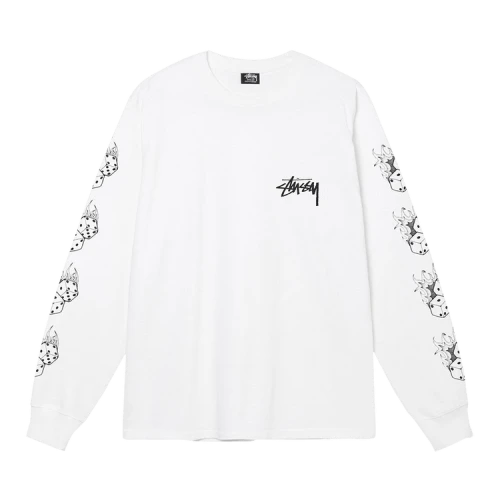 Stussy Fire Dice Long-Sleeve Tee 'White'