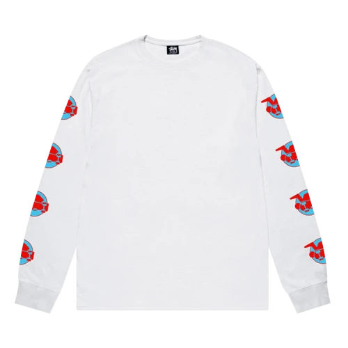 Stussy Skateman Long-Sleeve Tee 'White'