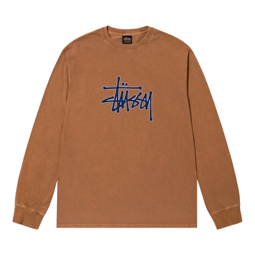 Stussy Outlined Pigment Dyed Long-Sleeve Tee 'Almond'