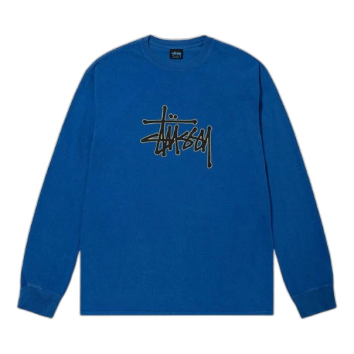 Stussy Outlined Pigment Dyed LS Tee Blue
