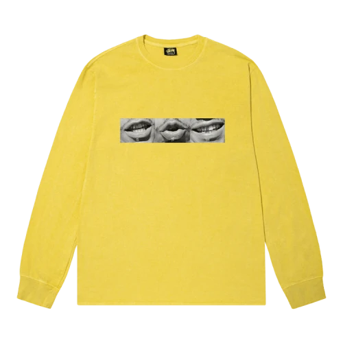 Stussy Phonetic Pigment Dyed Long-Sleeve Tee 'Butter'
