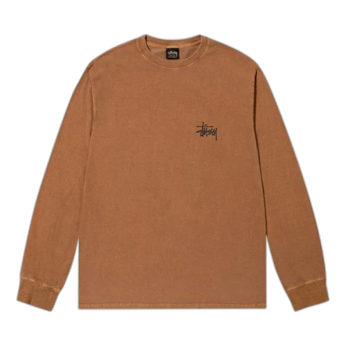 Stussy Basic Pigment Dyed Long-Sleeve Tee 'Almond'