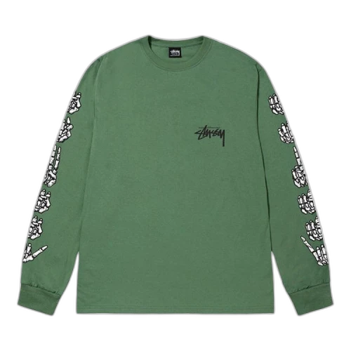 Stussy Basic Pigment Dyed Long-Sleeve Tee 'Green'