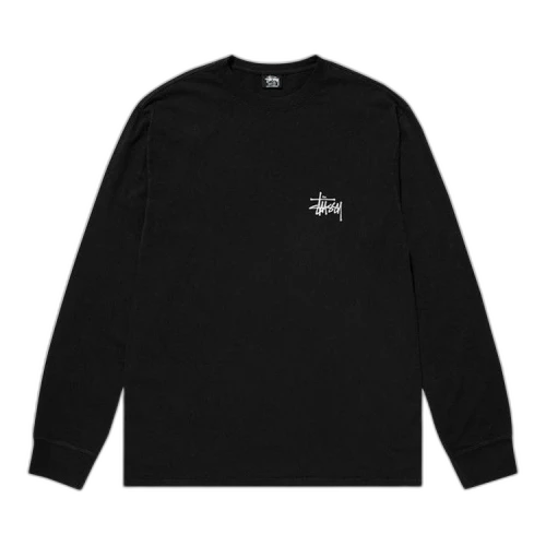 Stussy Basic Pigment Dyed Long-Sleeve Tee 'Black'