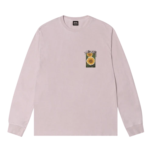 Stussy Flower Grid Pigment Dyed Long-Sleeve Tee 'Blue'
