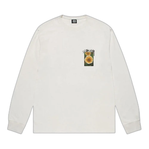Stussy Flower Grid Pigment Dyed Long-Sleeve Tee 'Natural'
