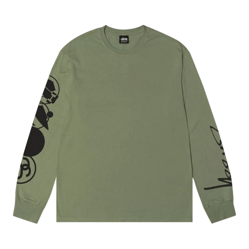 Stussy Stacked Pigment Dyed Long-Sleeve Tee 'Artichoke'