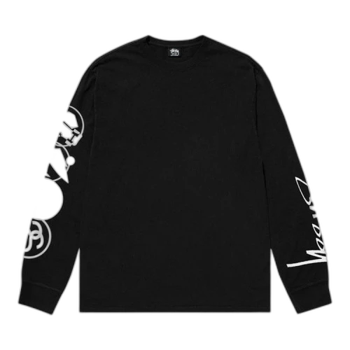 Stussy Stacked Pigment Dyed Long-Sleeve Tee 'Black'