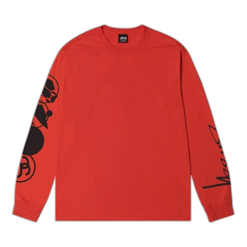 Stussy Stacked Pigment Dyed Long-Sleeve Tee Tomato