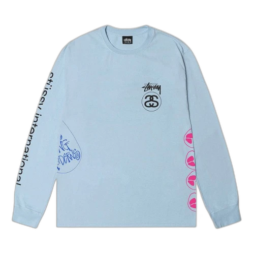 Stussy Test Strike Pigment Dyed Long-Sleeve Tee 'Sky Blue'