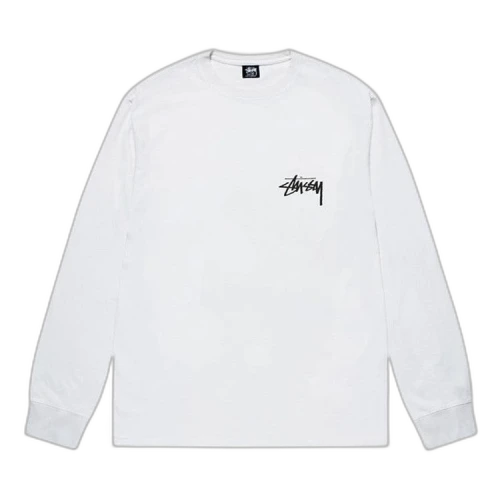 Stussy Gold Lion LS Tee White