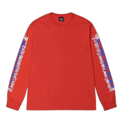 Stussy Youth Brigade Pigment Dyed Long-Sleeve Tee Tomato