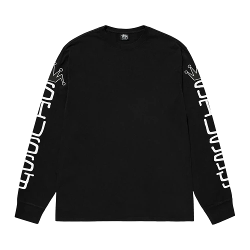 Stussy Pigment Dyed Jumbo Long-Sleeve Tee 'Black'