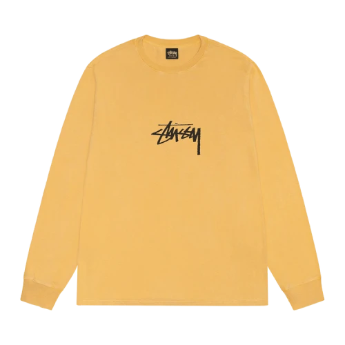 Stussy Pigment Dyed Small Stock Long-Sleeve Tee 'Honey'