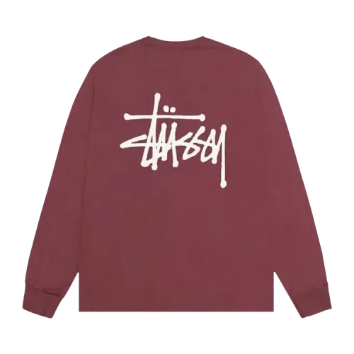 Stussy Basic Long-Sleeve Tee 'Oxblood'