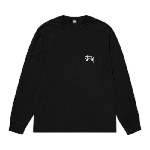 Stussy Basic Pigment Dyed Long-Sleeve Tee 'Black'