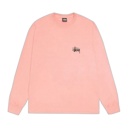 Stussy Basic Long-Sleeve Tee Pigment Dyed 'Coral'