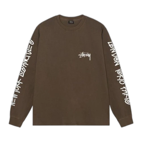 Stussy Big Cities Pigment Dyed Long-Sleeve Tee 'Coffee'