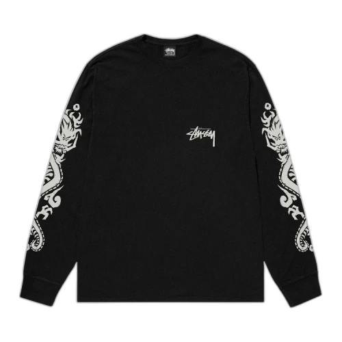 Stussy Dragons Pigment Dyed L/S Tee Black