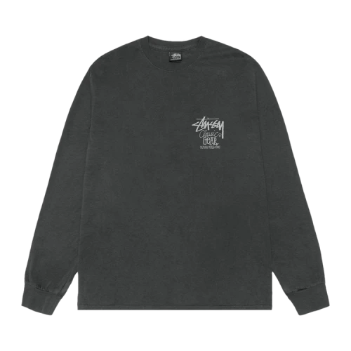 Stussy Classic Gear Long-Sleeve Tee Pigment Dyed 'Black'